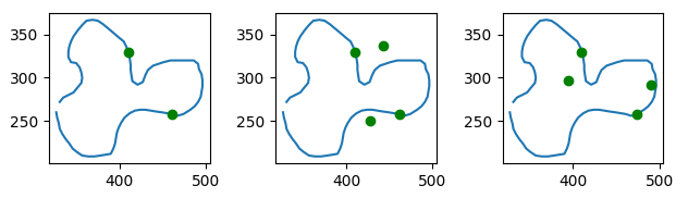 Two points with all completed rectangles